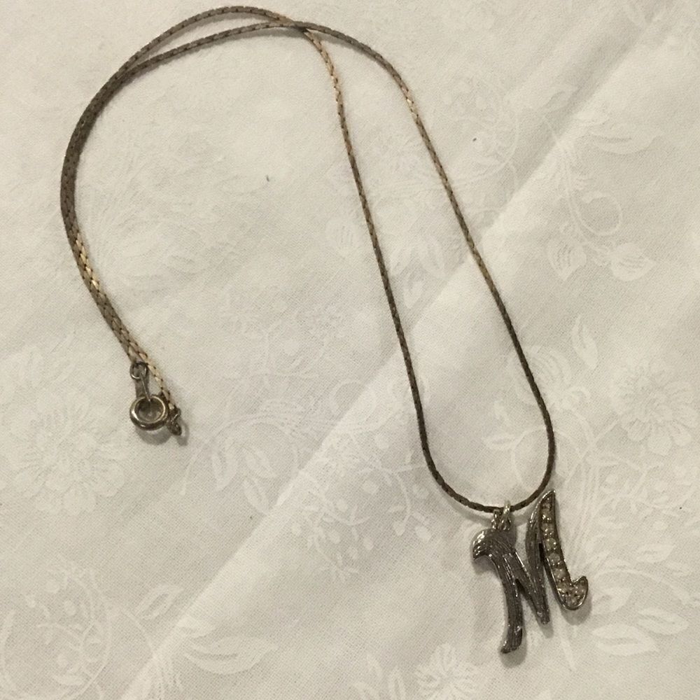 Goldtone Initial M Necklace
